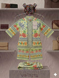 Vellura Lime Green Traditional Floral Heritage Set